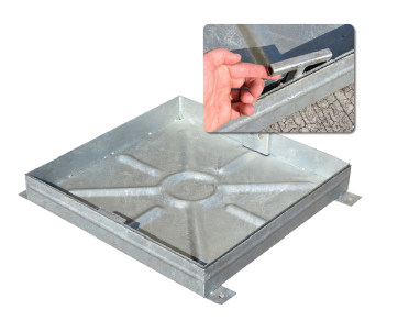 600 x 450mm Shallow Recessed Manhole Cover and Frame